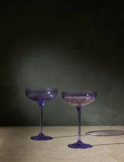 Champagne Coupes (Set Of 2) By Estelle Colored Glass -Restaurant Supplies Store ChampagneCoupesbyEstelleColoredG scaled