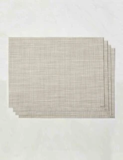 Mini Basketweave Rectangle Placemat (Set Of 4) By Chilewich -Restaurant Supplies Store ChilewichMiniBasketweaveRectanglePlacemat Parchment Setof4 6292 scaled