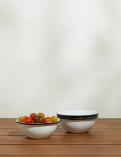 Enamelware Cereal Bowl (Set Of 4) By Crow Canyon -Restaurant Supplies Store EnamelwareCerealBowl 20oz BlackRim Setof4 7497
