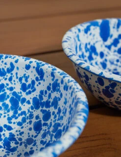 Enamelware Cereal Bowl (Set Of 4) By Crow Canyon -Restaurant Supplies Store EnamelwareCerealBowl BlueSplatter Setof4 7517