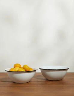 Enamelware Small Serve Bowl (Set Of 2) By Crow Canyon -Restaurant Supplies Store EnamelwareSmallServeBowl BlackRim Setof2 7490