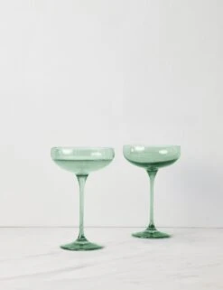 Champagne Coupes (Set Of 2) By Estelle Colored Glass -Restaurant Supplies Store EstelleColoredGlassChampagneCoupes Mint Setof2 37 scaled