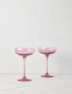 Champagne Coupes (Set Of 2) By Estelle Colored Glass -Restaurant Supplies Store EstelleColoredGlassChampagneCoupes Rose Setof2 1 3 scaled