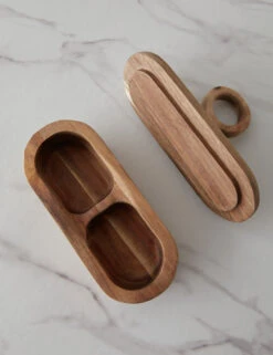 Gibson Divided Container With Lid -Restaurant Supplies Store GibsonDividedAcaciaWoodContainerwithLid 14468