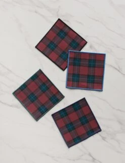 Jubilee Plaid Cocktail Napkins (Set Of 4) By Atelier Saucier
