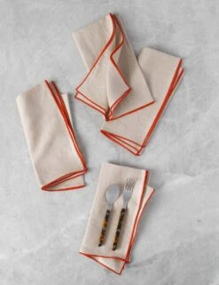 Linen Napkins (Set Of 4) By MADRE -Restaurant Supplies Store MADRELinenNapkins Crimini Medium Setof4 4738