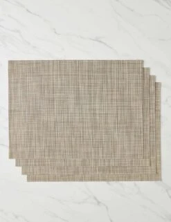 Mini Basketweave Rectangle Placemat (Set Of 4) By Chilewich -Restaurant Supplies Store MiniBasketweaveRectanglePlacemats Linen A0656937 Product scaled