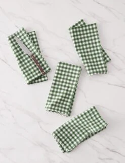 Mini Gingham Napkins (Set Of 4) By Heather Taylor Home -Restaurant Supplies Store MiniGingham Hunter napkins setof4 15995 scaled