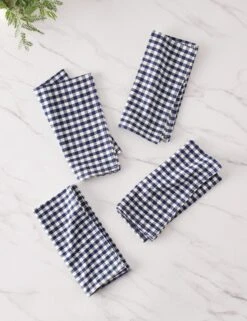 Mini Gingham Napkins (Set Of 4) By Heather Taylor Home -Restaurant Supplies Store MiniGingham Indigo napkins setof4 15999 scaled