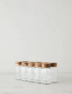 Spice Jars Set Of 10 By NEAT Method -Restaurant Supplies Store SPICEJARSsetof10 acacia 15215 scaled