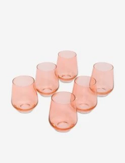 Stemless Wine Glass, (Set Of 6) By Estelle Colored Glass -Restaurant Supplies Store estelle stemware pink 300 a421cb69 1eef 4a33 83d6 b9ff25817df6 scaled